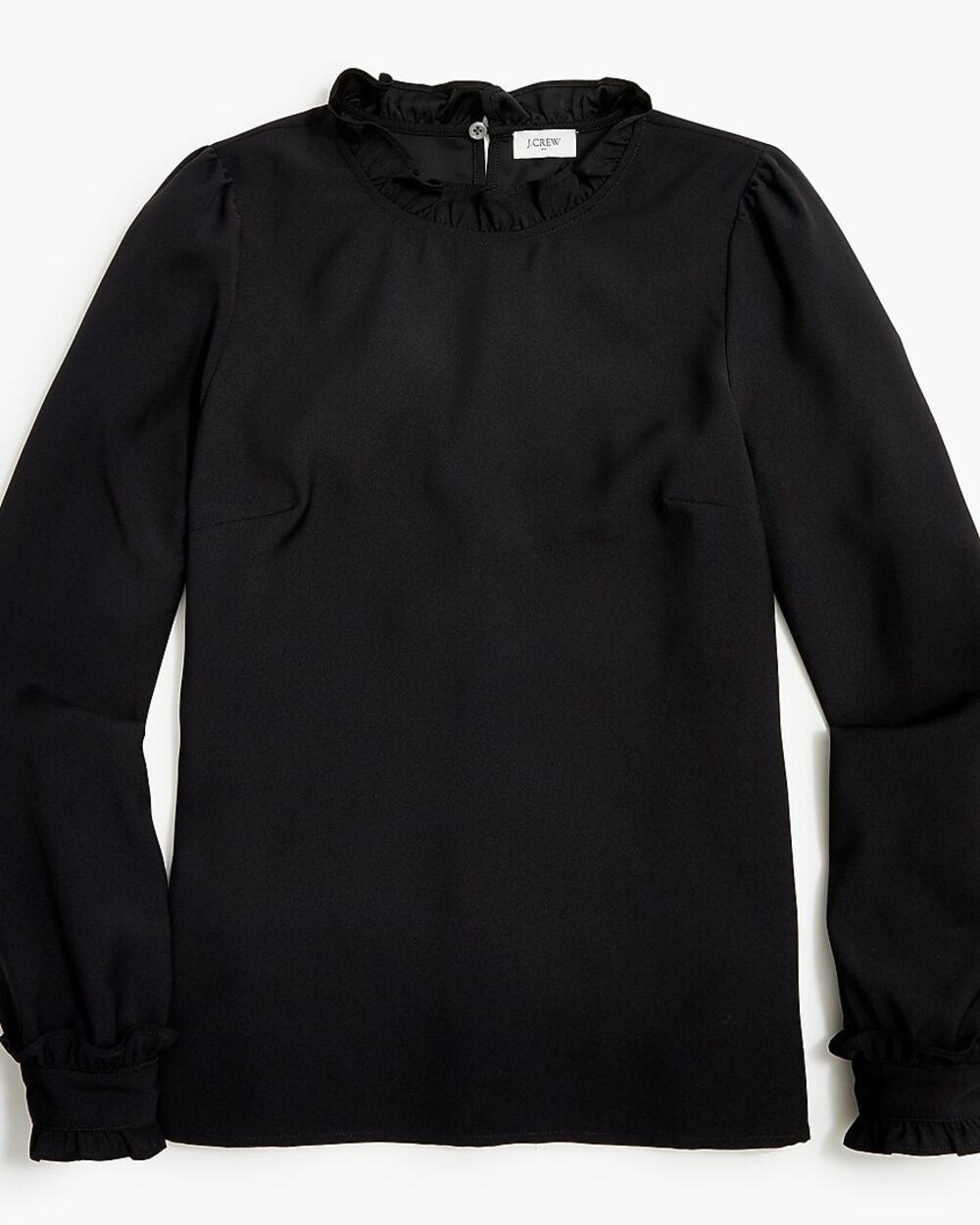 J. Crew Factory Long Sleeve Ruffle Neck Top Size M